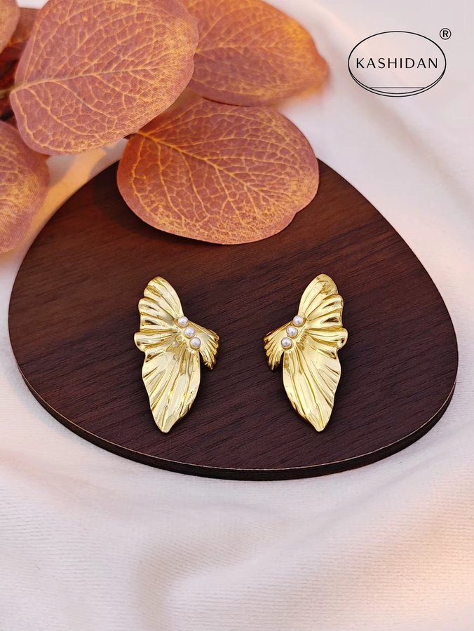 KASHIDAN Ohrringe, Gold, Perle, Damen, Vintage - Bild 1