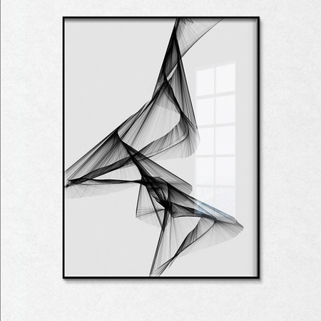 TPFLiving Leinwandbild Nordic Art Abstrakte Linien in Schwarz und Weiß, Kunstdruck ohne Rahmen, B: 30 cm, H: 40 cm