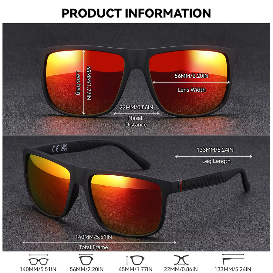 BARCUR Sonnenbrille, Vollrand, Square, Kunststoff, black - Bild 1