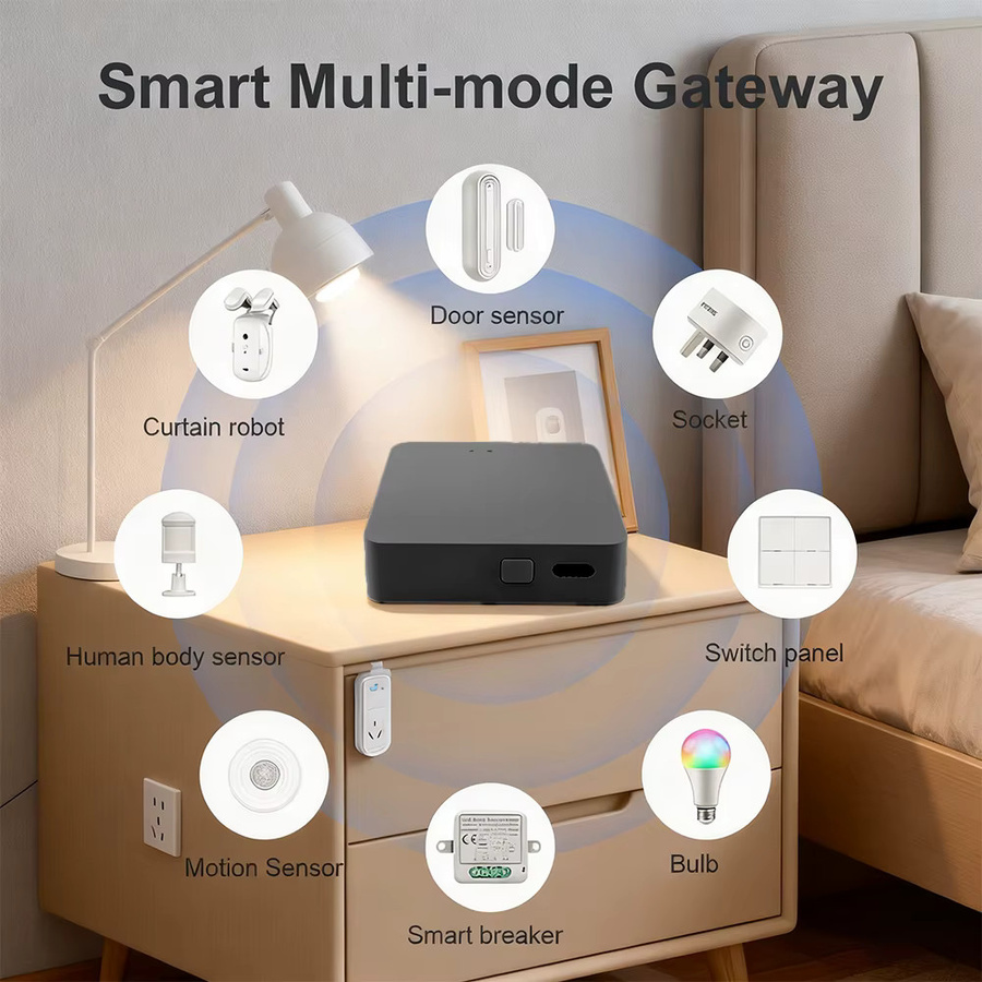 Wesense Multimode-Hub 2-in-1 Smart-Gateway mit 2,4G WLAN, ZigBee und Bluetooth in Schwarz für Tuya, Alexa und Google Voice zur intelligenten Haussteuerung - Bild 4