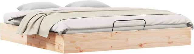vidaXL Ottoman Bettgestell aus Kiefernholz mit Stauraum in Natur/Braun, B/T/H: 180 x 200 x 181 cm - Bild 1