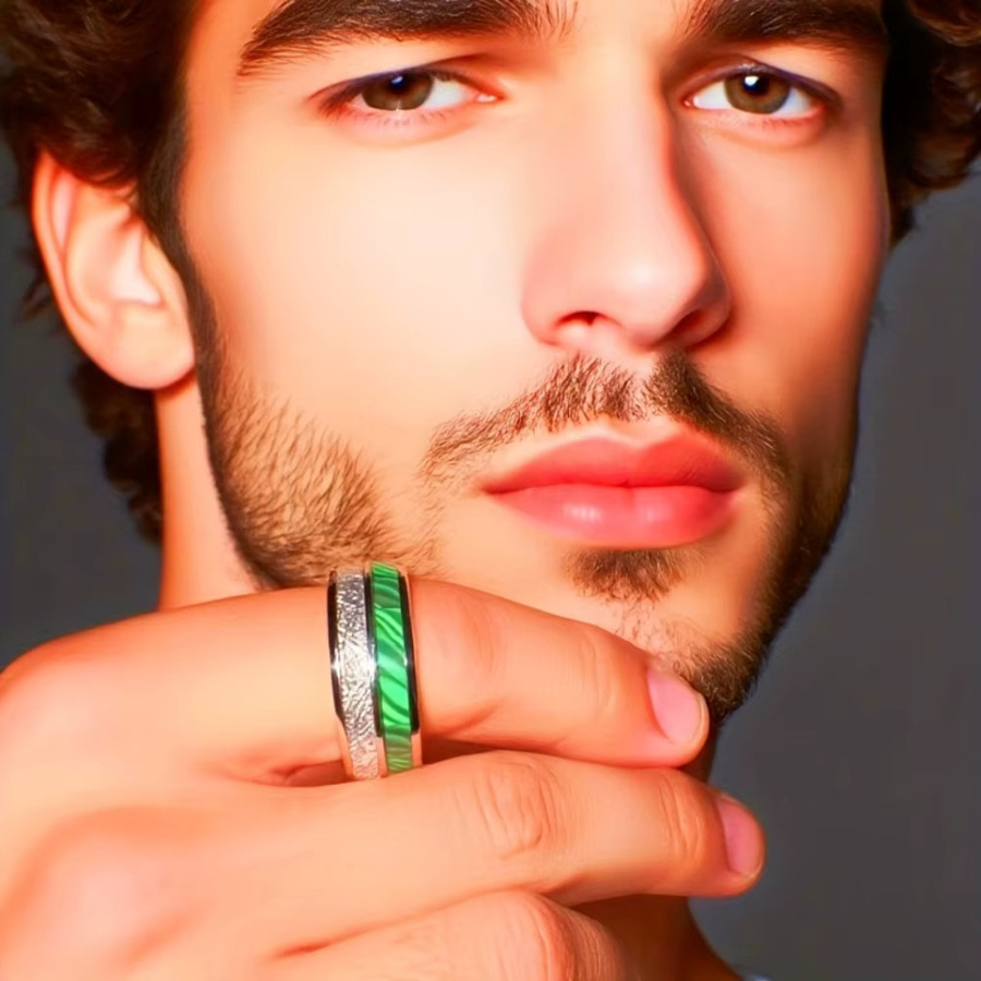 SUNFLOWERZHU Ring Edelstahl, Silber, Unisex - Bild 5