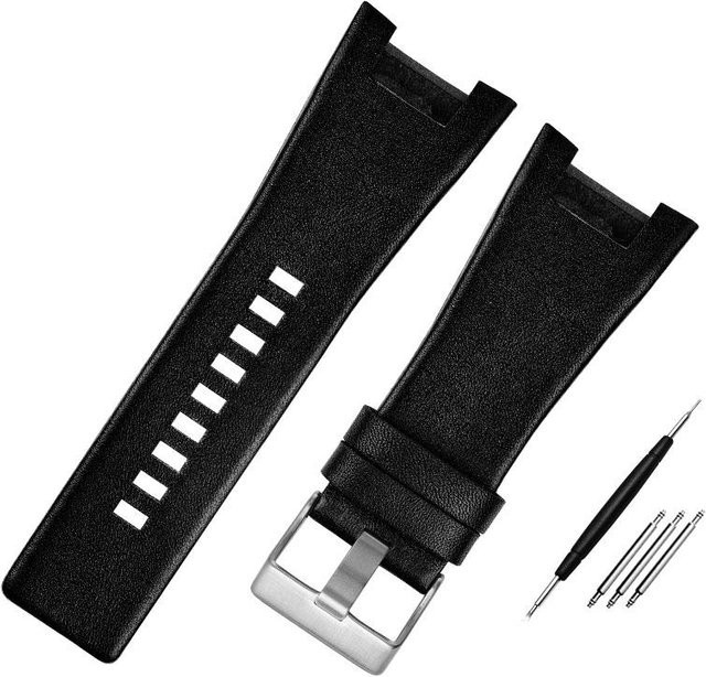 Freesh Uhrenarmband Leder, 32 mm, Schwarz, Herren - Bild 1