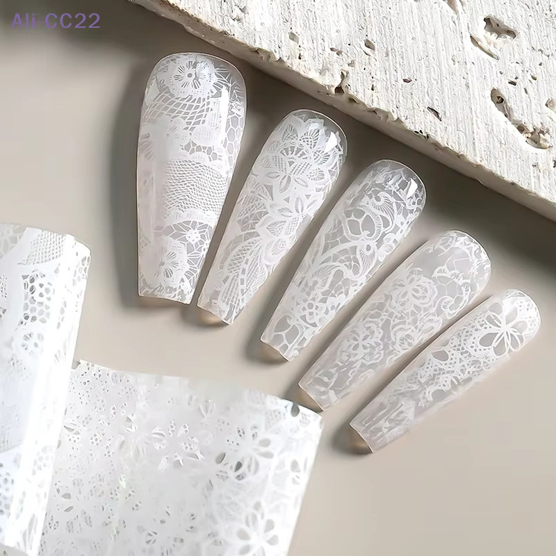 JETTING Nageltransferfolien Spitzenblumen, Schwarz-Weiß-Rot - Bild 5