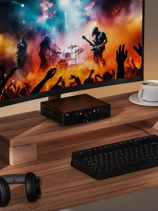 3e Audio A7 Class D HiFi-Leistungsverstärker TPA3255 Dual Core PFFB Desktop-Digitalverstärker in Schwarz - Bild 6