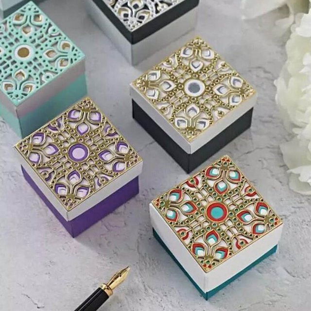 Quadratische Metall-Stanzform in Multicolour für Scrapbooking und Bastelarbeiten - Bild 1