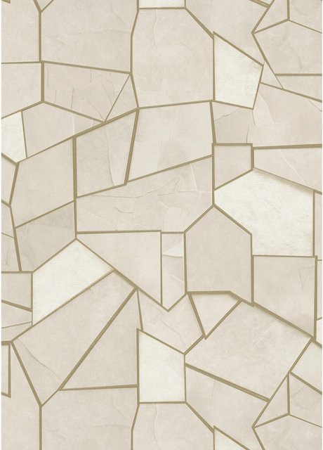 Erismann Vliestapete Elle Decoration 4 Mosaique in Beige und Gold mit geometrischem Abstract-Muster - Bild 1