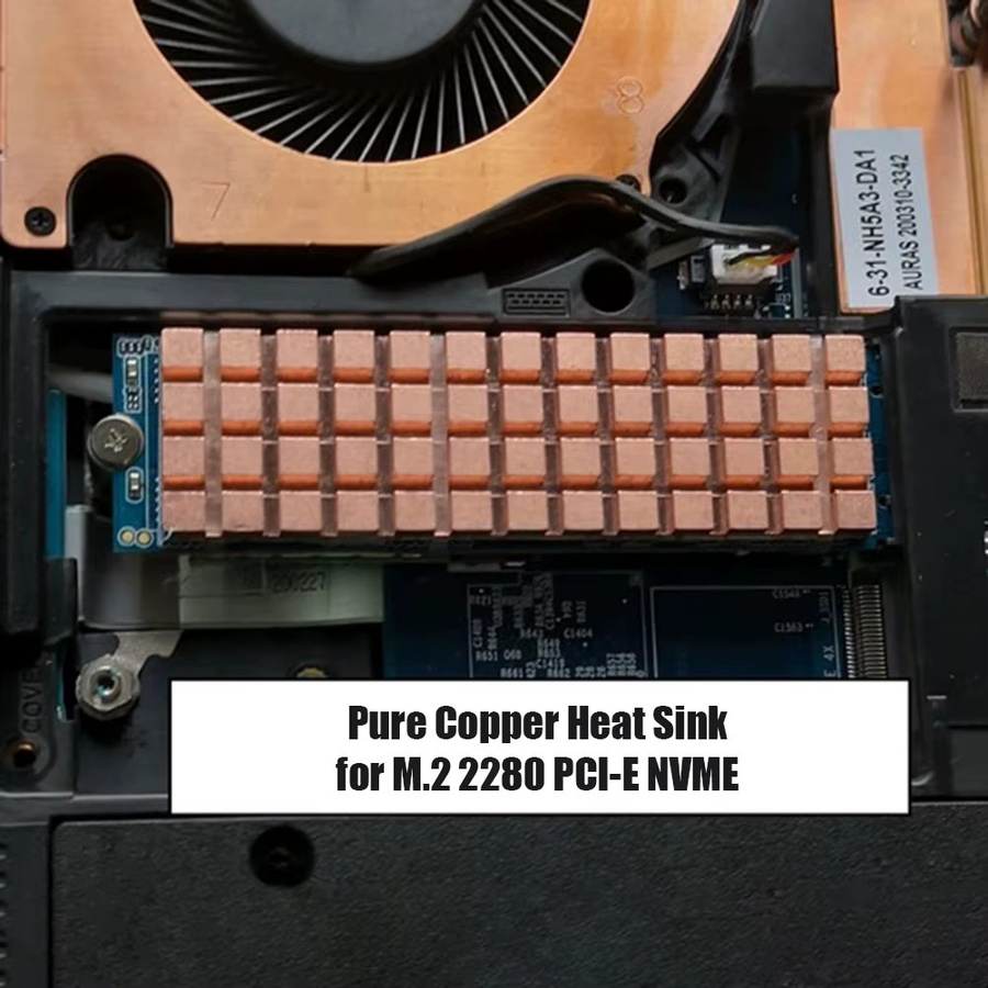 APWIKOGER Kupfer SSD M.2 Kühler für NVMe und NGFF Festplatten, Farbe: Gold - Bild 2