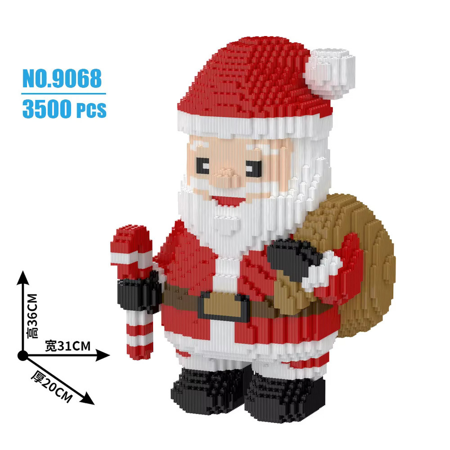 Hot Toys Weihnachtsbaum Hirsch Bär Schneemann Weihnachtsmann, Mikro-Bausteine Modellfigur, 42cm - Bild 4