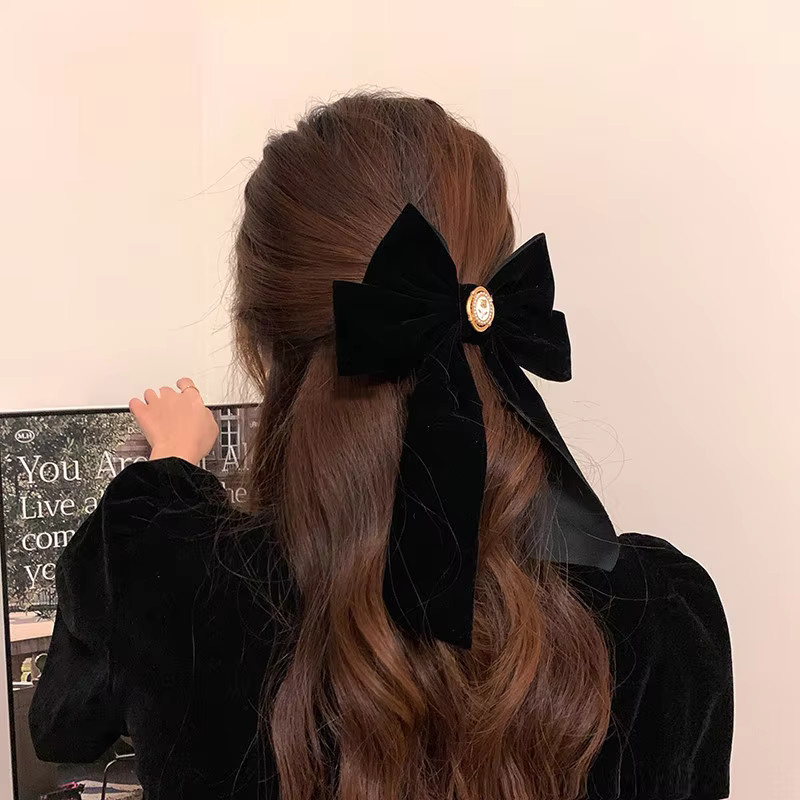 ZYFHTT Haarspange mit Schleife, Schwarz, Damen - Bild 3