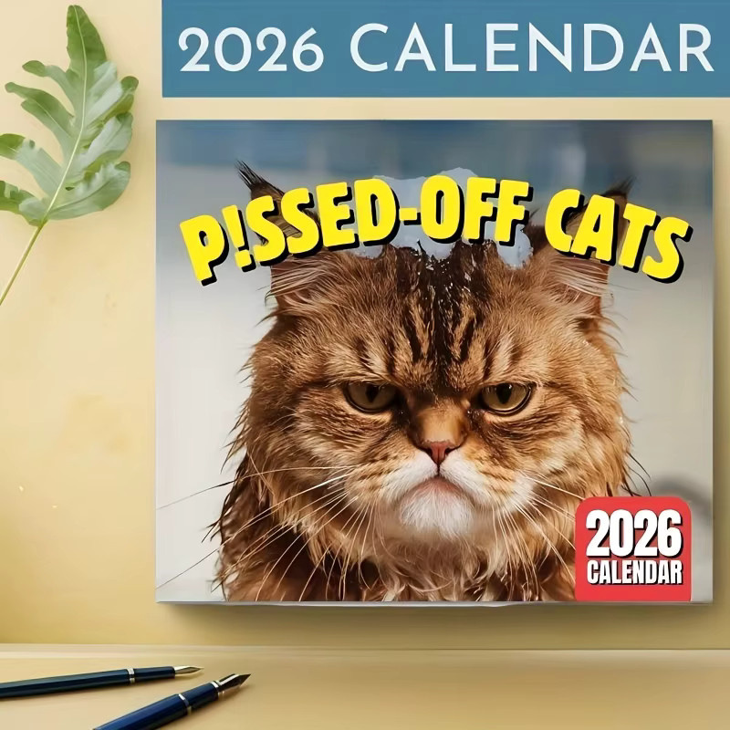 Wandkalender 2026 mit Katzenmotiven in Multicolor als hängendes Design für dein Zuhause oder Büro - Bild 2