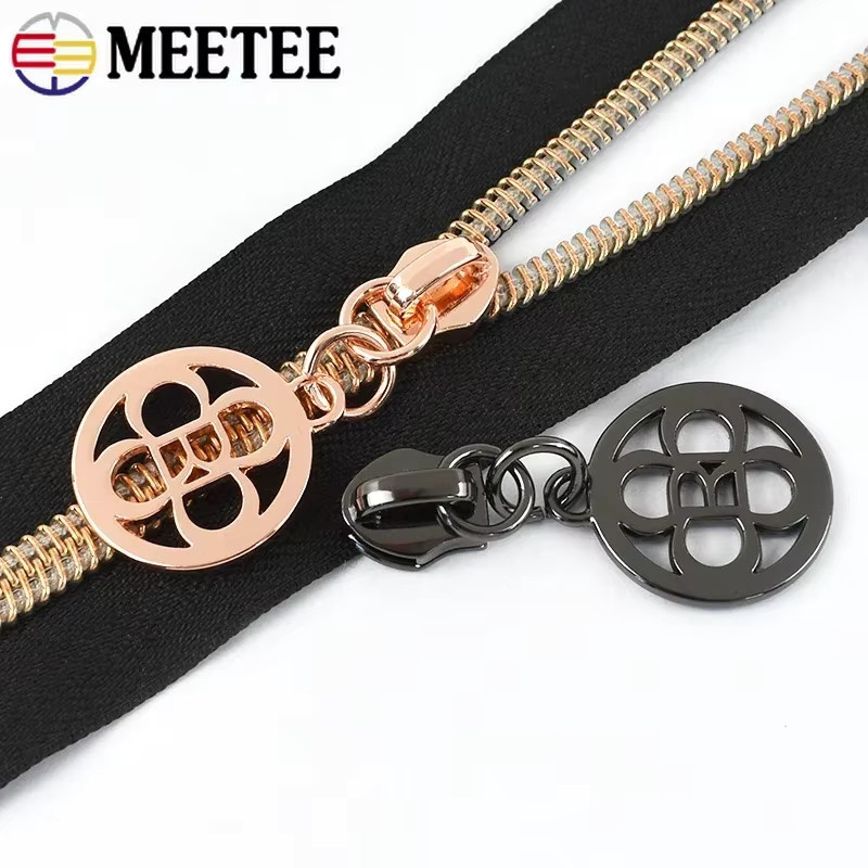 Meetee Metall-Reißverschlussschieber aus Messing in Gold für Nylon-Reißverschlüsse und DIY-Reparaturen, 5 Stück - Bild 2