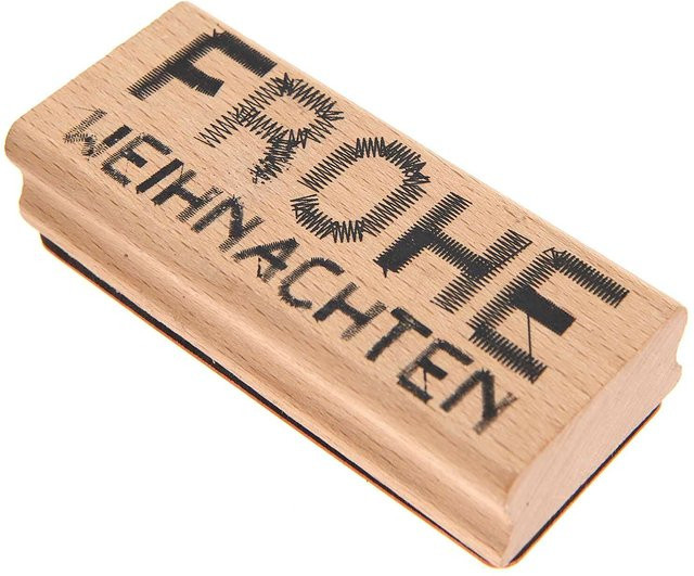 Rico Design Stempel Frohe Weihnachten aus Holz B: 9 cm, H: 3,5 cm - Bild 1