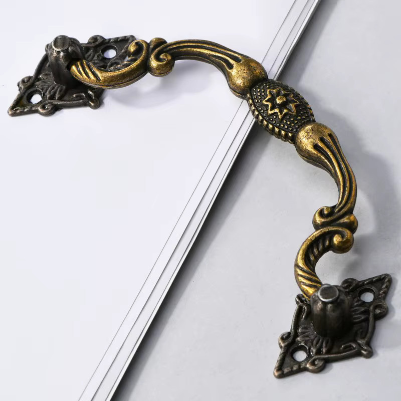 XMSJ Vintage Retro Möbelgriffe und Knöpfe aus Zinklegierung in Bronze, 2 Stück - Bild 2