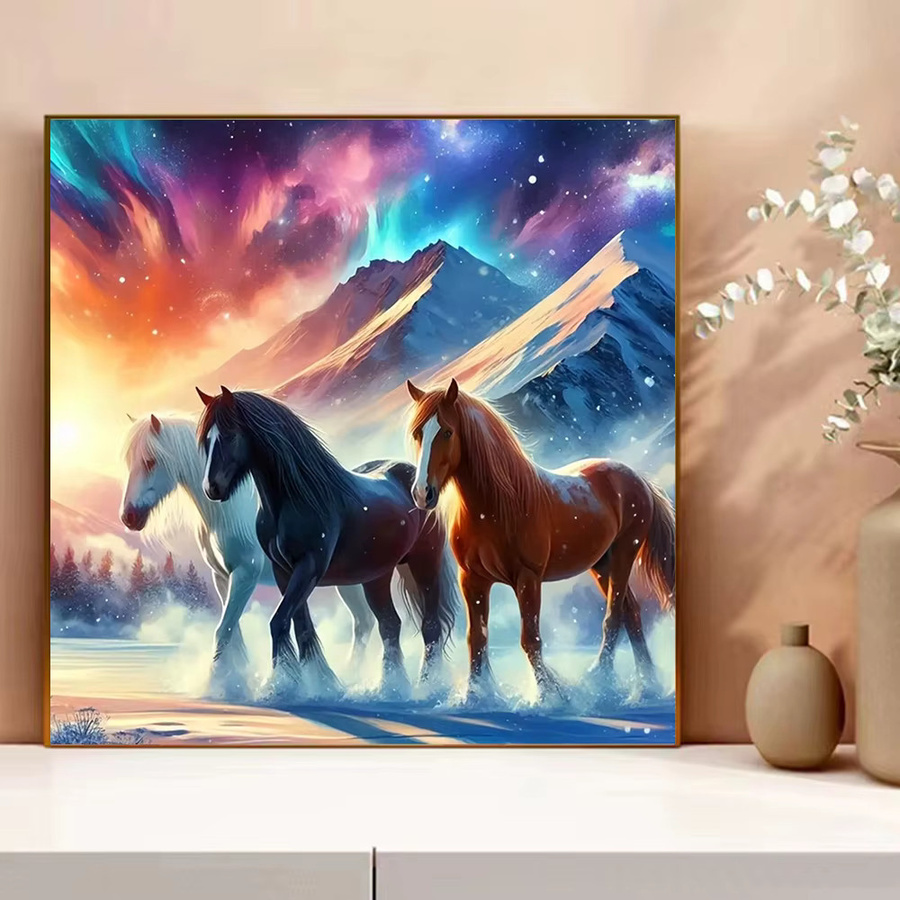 Evershine Kreuzstich-Set Pferd in Winterlandschaft, Multicolour, 30 x 30 cm - Bild 3