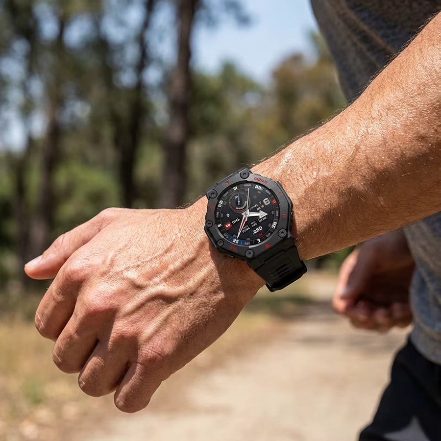 CAOWTAN Schutz-Bumper-Schale für Amazfit T-Rex 3 Pro 48mm, PC, Schwarz - Bild 4