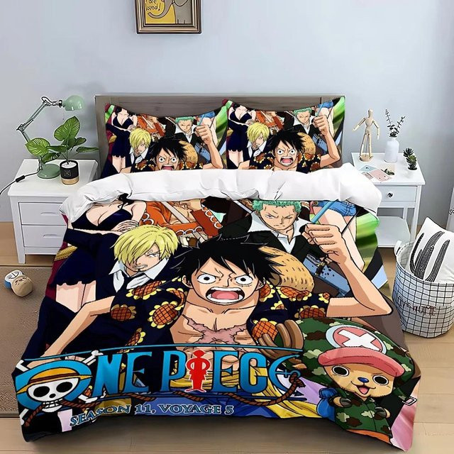 One Piece Bettwäscheset von JMG Household Supplies für Kinder, Mikrofaser Bettbezug und Kissenbezug in Multicolour, B/H: 200 x 230 cm - Bild 1