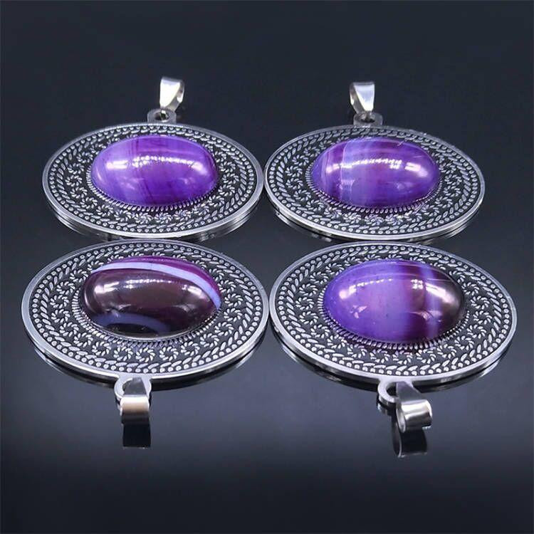 Wucifang Jewelry Halskette Edelstahl, Silber, Stein, Damen, Vintage - Bild 1
