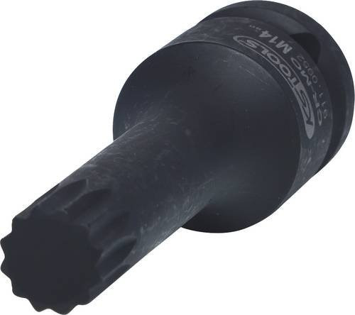 KS Tools Kraft-Bit-Stecknuss Vielzahn lang M14 1/2 Zoll Schwarz - Bild 1