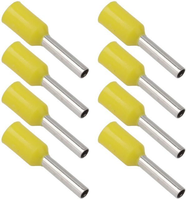 1000 Stück E1008 Isolierte Aderendhülsen aus Kupfer und PVC in Gelb für die Elektronikindustrie - Bild 1