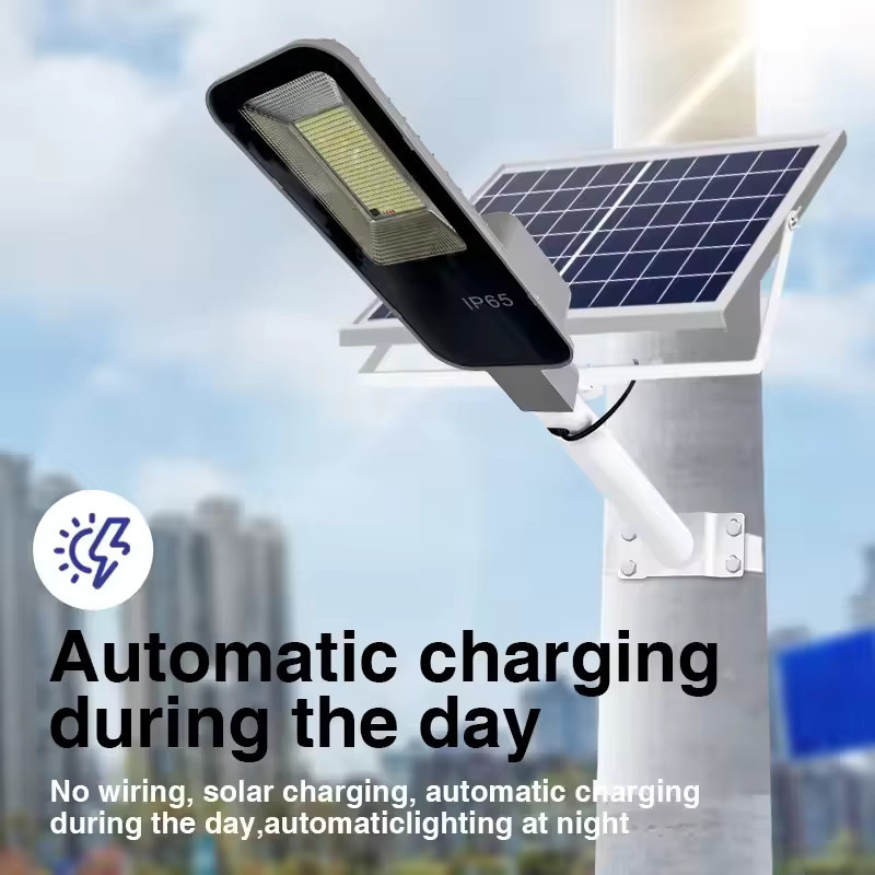 YQCHEZI Solar-LED-Straßenlaterne mit 6000 mAh Akku, 7500 K Cool Daylight und IP65 Wasserdichtigkeit inklusive Fernbedienung für Außenbereich, Garten und Terrasse - Bild 2