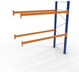 Schulte Palettenregal Anbauregal in Blau/Orange mit 4 Ebenen, B: 2786 cm, T: 1100 cm, H: 4000 cm, Palettengewicht bis 500 kg und Feldlast 6640 kg - Bild 1