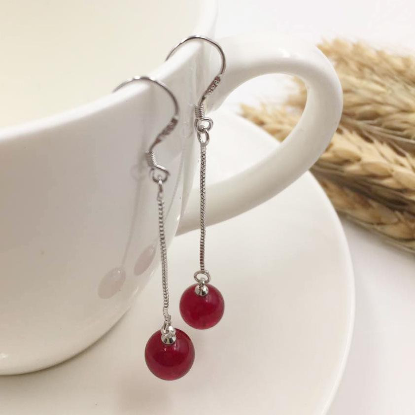 Ohrringe Achat, Schwarz-Rot, Kupfer, Damen - Bild 2