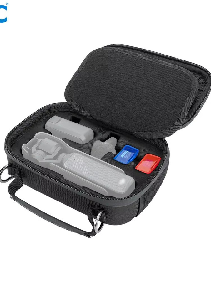 JJC Robuste EVA-Kameratasche für DJI Osmo Pocket 3 in Schwarz mit Netztaschen und Riemen - Bild 7