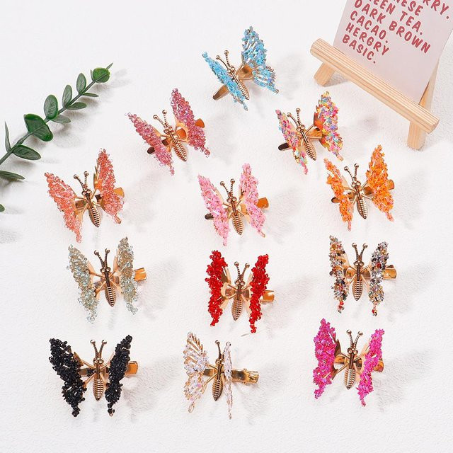Haarspangen Schmetterling, Metall, Damen, Mädchen, 2 Stück/Set - Bild 1