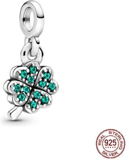 YIRAN Jewelry Charms, 925 Silber, Kleeblatt, Perle, Zirkonia, Damen - Bild 1