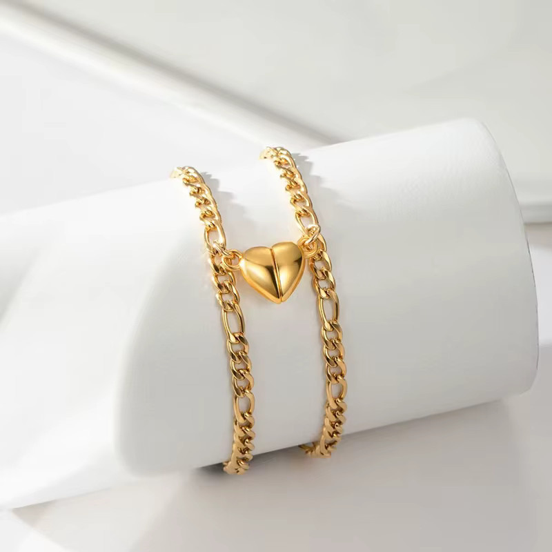 ANENJERY Armband Set, Edelstahl, Herz, Gold, Damen - Bild 2