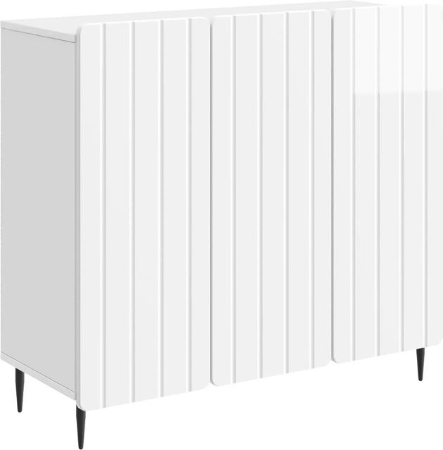 vidaXL Sideboard Hochglanz Weiß aus Holzwerkstoff B/T/H: 89 x 34,5 x 82 cm - Bild 1