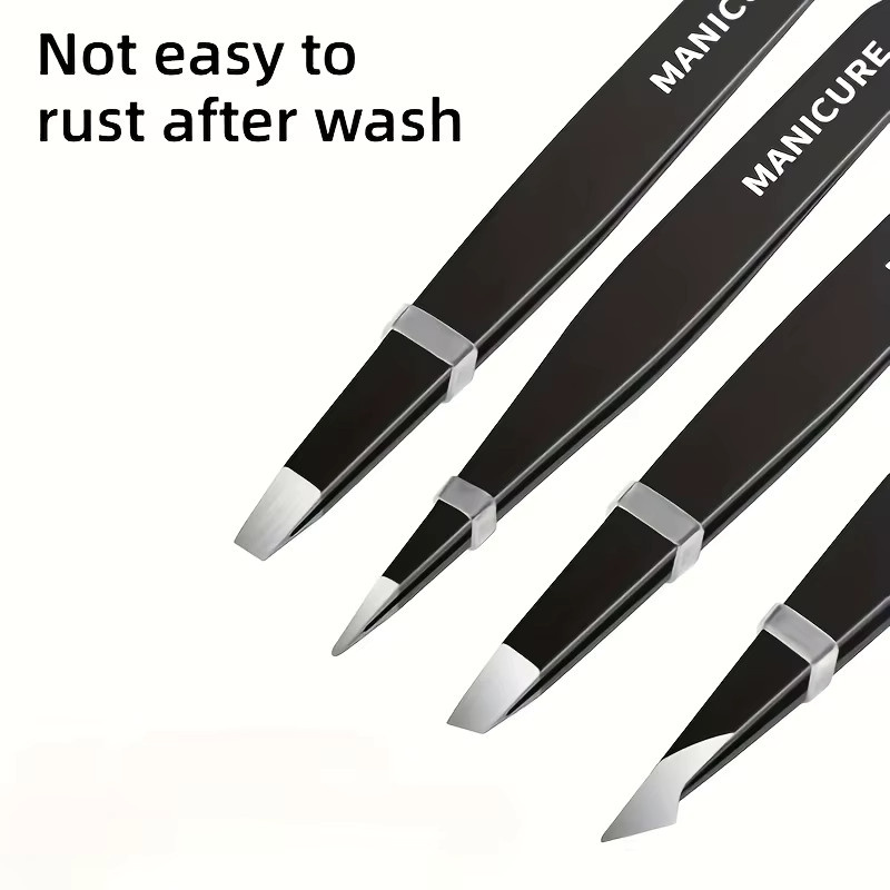 Ouriner Augenbrauenpinzetten-Set, 4-teilig, Edelstahl, Unisex - Bild 5