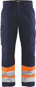 Blakläder Warnschutz-Bundhose in Orange und Marineblau, Konfektionsgröße DE: 27 - Bild 1