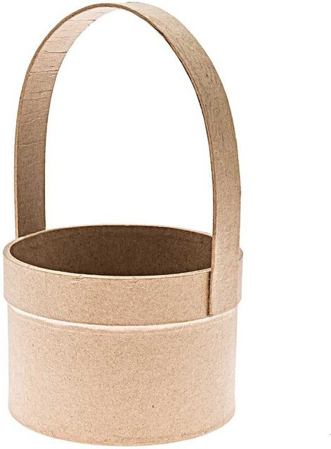 Rico Design Pappmaché Korb mit Henkel natur B/T/H: 11,5 x 11,5 x 21 cm - Bild 1