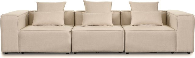 HOME DELUXE Sofa VERONA modern gepolstert Beige B: 120 cm, H: 80 cm, T: 80 cm - Bild 1