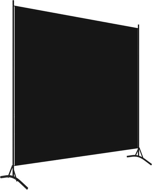 vidaXL Paravent Schwarz aus Stoff und Eisen, Höhe: 180 cm, Breite: 175 cm - Bild 1