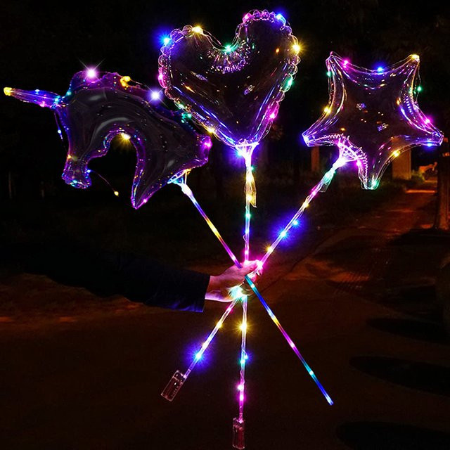 Herz Stern Bobo Luftballons Einhorn transparente Blasenballons für Weihnachten Hochzeit Geburtstag und Kinderfeiern - Bild 1