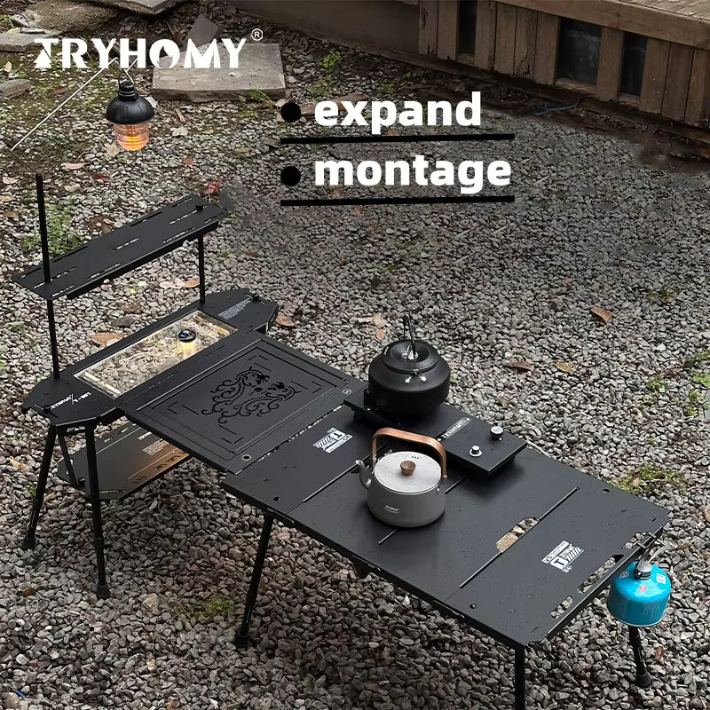 Tryhomy IGT 0,5 Campingtisch aus Aluminiumlegierung in Green, taktischer erweiterbarer Tisch für eine Person - Bild 3