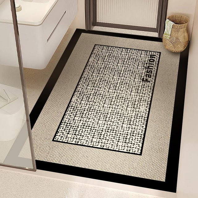 Rutschfeste Badezimmer-Bodenmatte aus Kieselgur und PVC, B/B: 40 x 60 cm - Bild 1