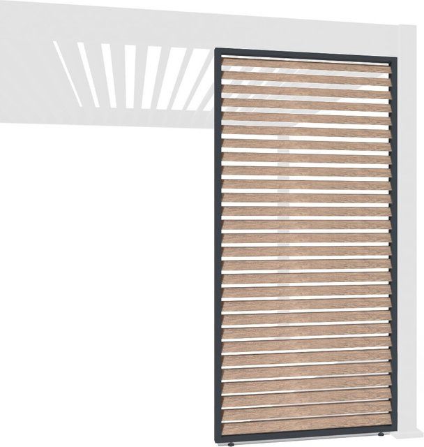 Pergoline Paneel Horizontal aus Aluminium mit Lamellen in Anthrazit, Breite: 113 cm - Bild 1