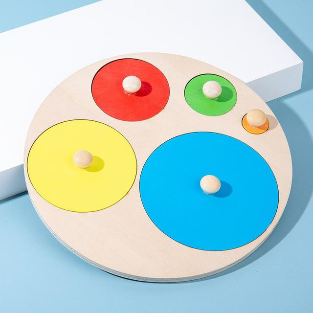 Kidsly Montessori Bunte Geometrie Greifen Bord, Holz Spielzeug, ab 3 Jahre - Bild 1