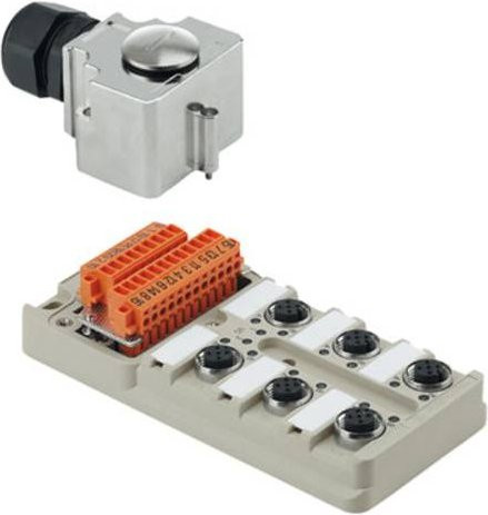 Weidmüller SAI-8-MHD-4P Sensor/Aktorbox passiv M12-Verteiler mit Metallgewinde in Grau - Bild 1
