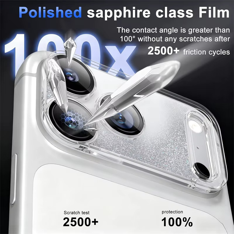 Liquid Quicksand Flowing Kameraobjektivschutz aus gehärtetem Glas für iPhone 17 Pro Max und iPhone 17 Pro in Schwarz und Transparent - Bild 2