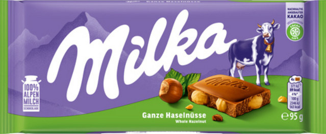 Milka Schokoladentafel Ganze Haselnüsse 95 g - Bild 1