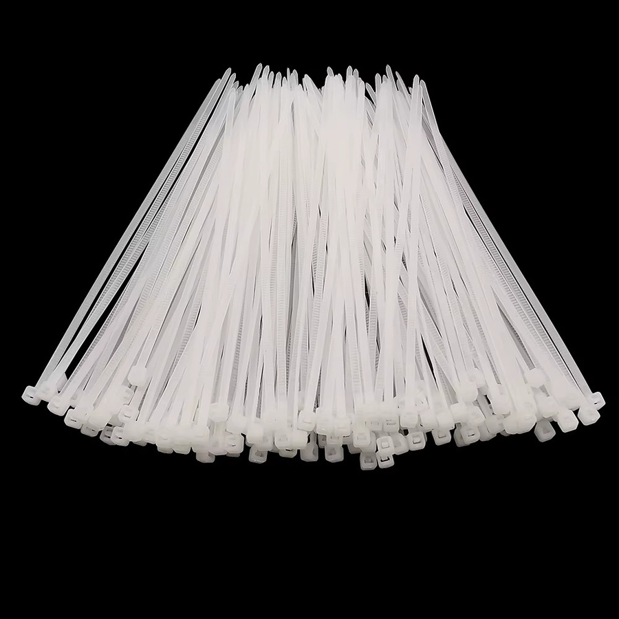 100 Stück selbstsichernde Kunststoff-Nylon-Kabelbinder in Weiß, 3 x 200 mm - Bild 2