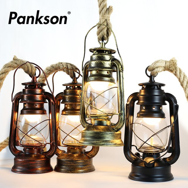 PARKSON Retro-Pendelleuchte mit Hanfseil in Braun, E27 Vintage Hängelampe für dein Wohnzimmer - Bild 1