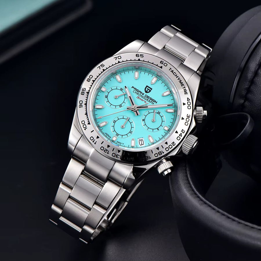 PAGANI DESIGN Chronograph, Quarz, Edelstahl, Blau, Herren - Bild 3