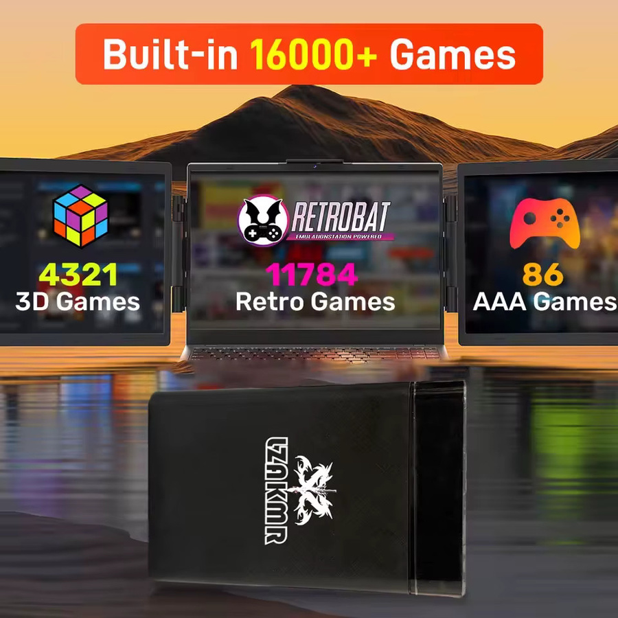 LZAKMR 1 TB HDD Spielfestplatte in Schwarz mit AAA, 3D und Retro-Spielen für PS4, PS3, PS2, PS1 und Xbox sowie Launchbox, RetroBat und Playnite Systeme - Bild 3