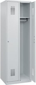 C+P Spind Basis PLUS mit 2 Abteilen in Grau, H: 185 cm, B: 60 cm, T: 50 cm - Bild 1